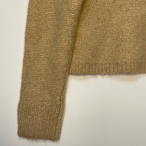Calvin Klein Crewneck Sweater Metallic Gold Wheat Pullover NWT Sz Small - Picture 4 of 8